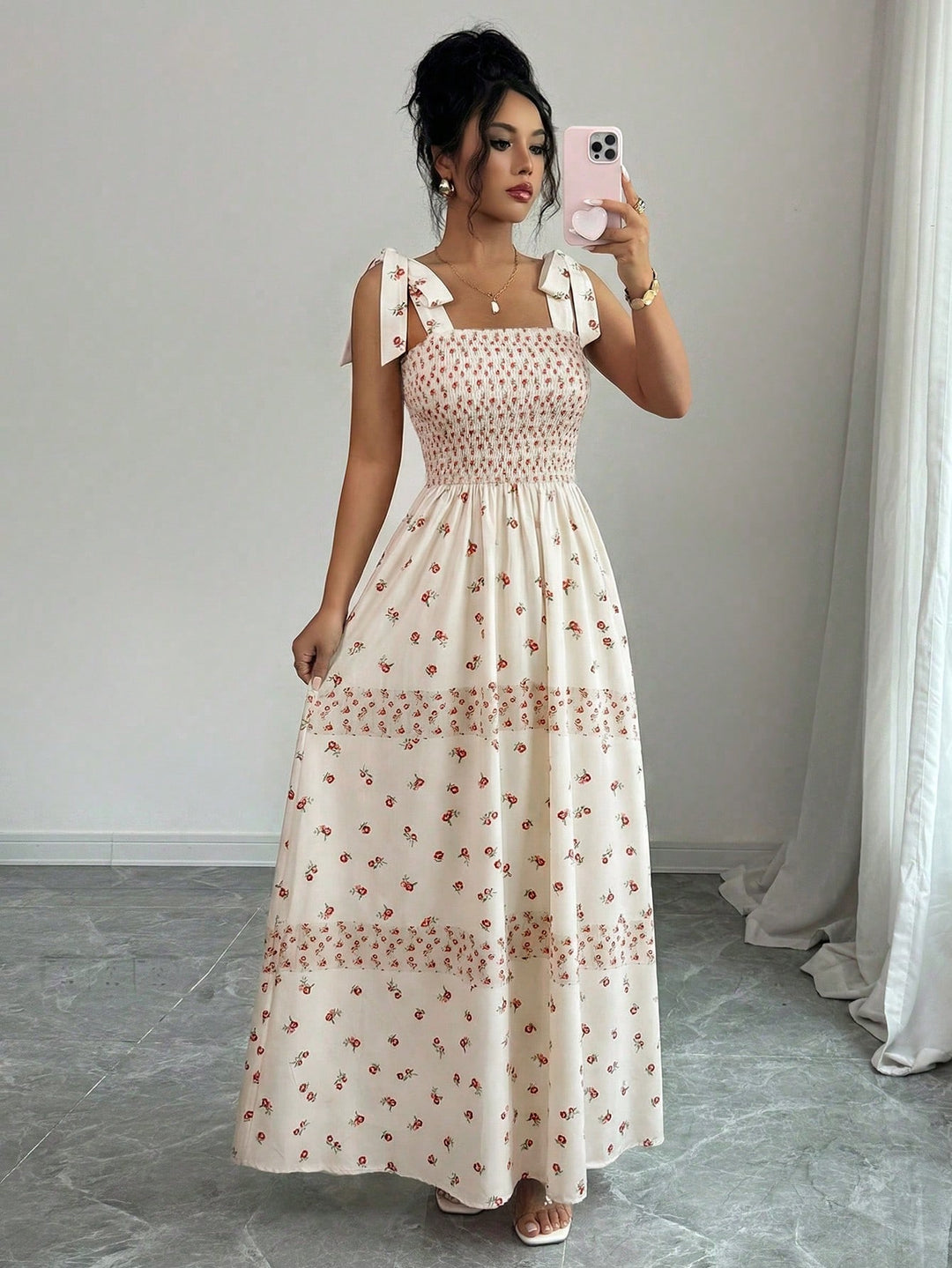 SHEIN bézs maxi ruha
