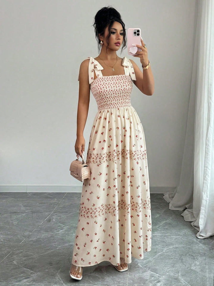 SHEIN bézs maxi ruha