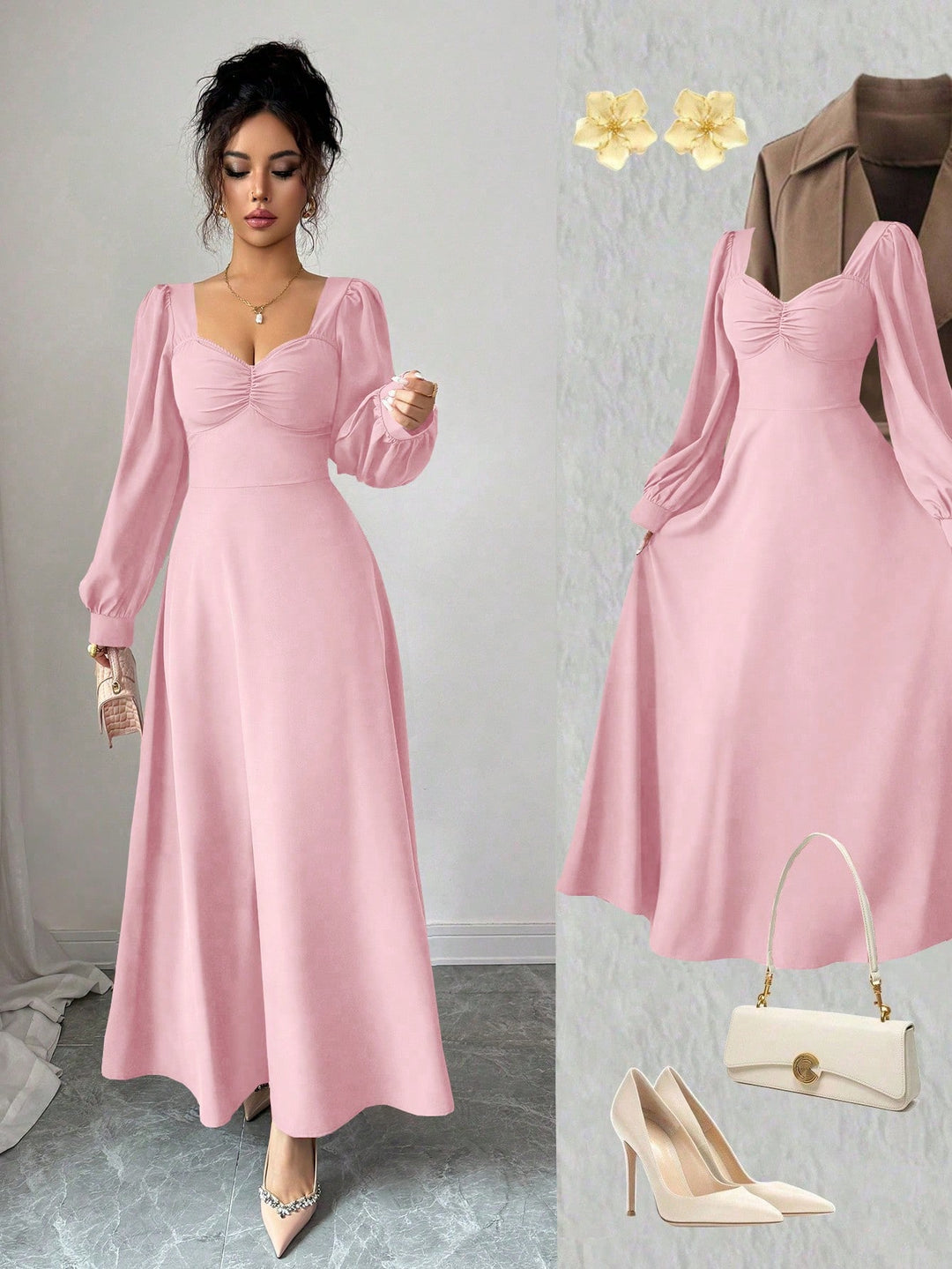 Rochie maxi SHEIN, roz