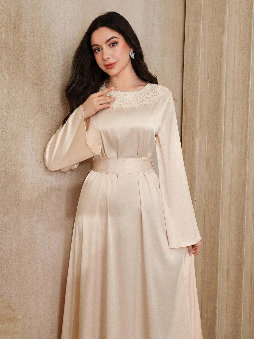 Rochie maxi SHEIN, bej