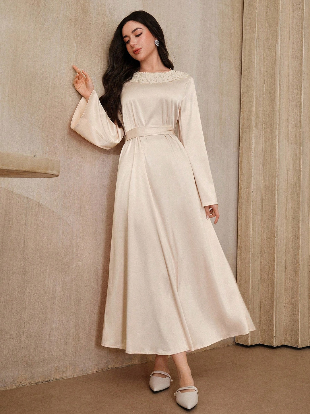 Rochie maxi SHEIN, bej