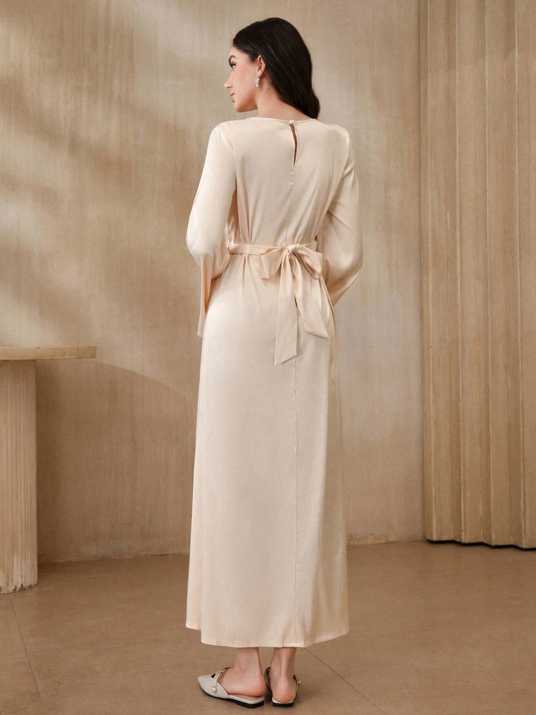 Rochie maxi SHEIN, bej