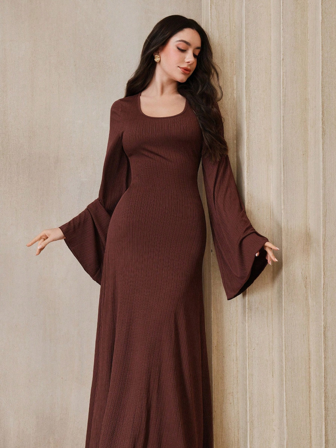 SHEIN maxi ruha, barna