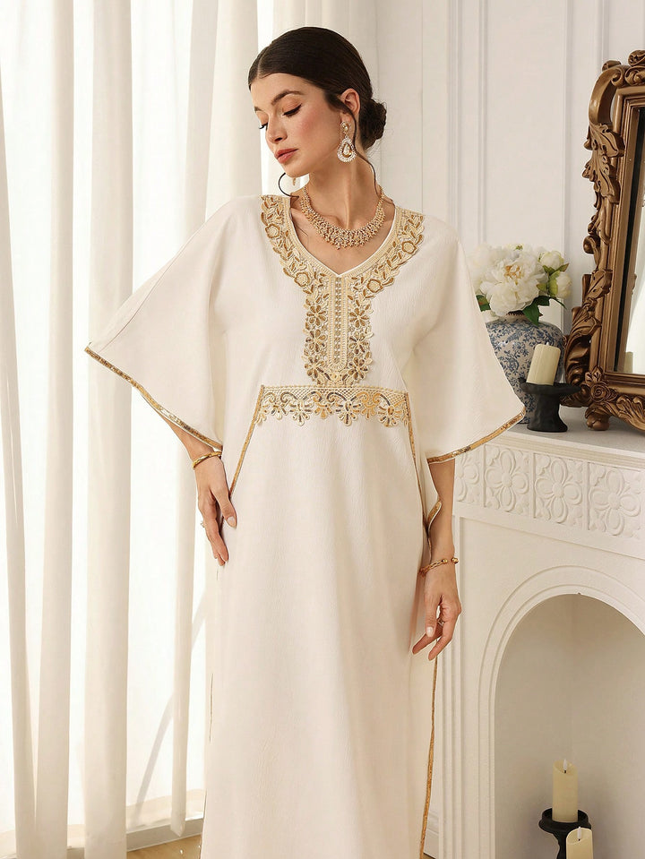Set caftan și jalabiya SHEIN, alb