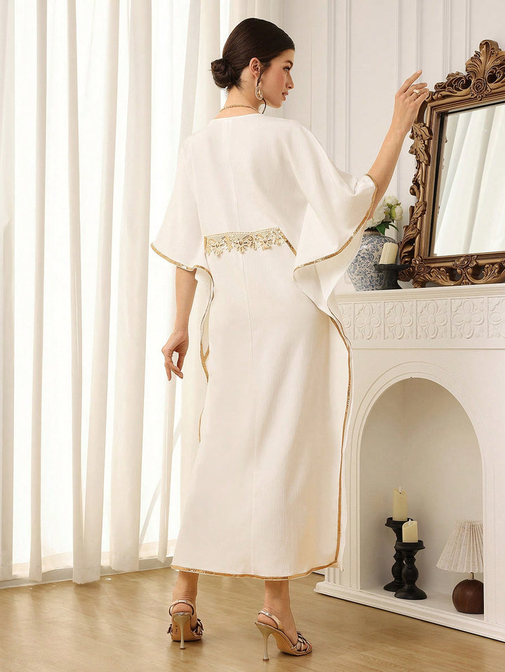 Set caftan și jalabiya SHEIN, alb