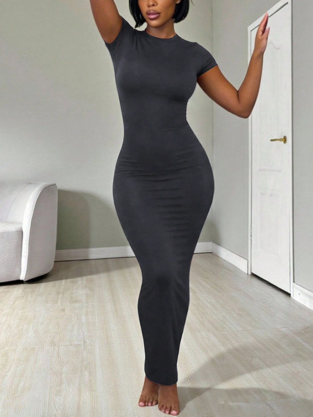 Rochie maxi SHEIN, gri