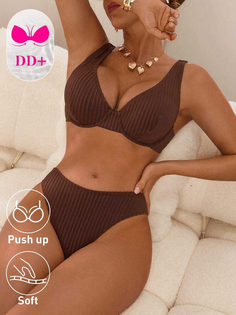 Costum de baie SHEIN, maro