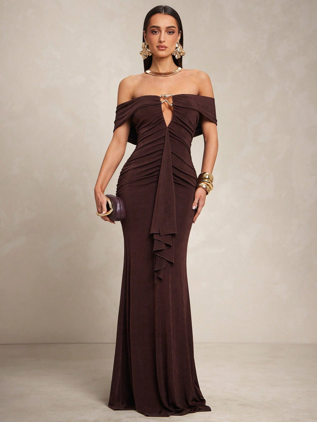 Rochie maxi SHEIN, maro