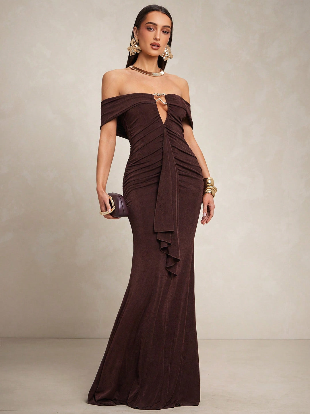 Rochie maxi SHEIN, maro