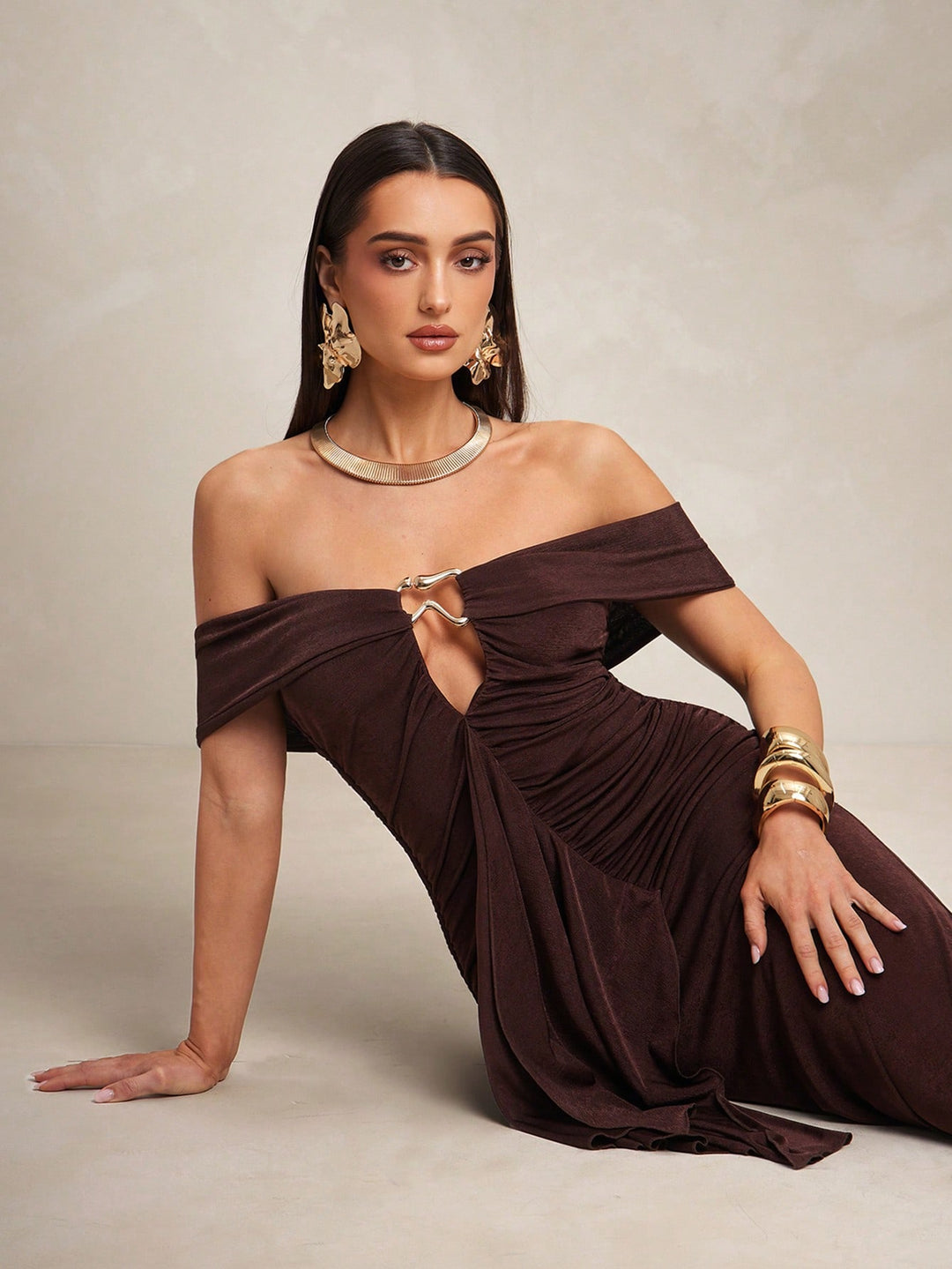 Rochie maxi SHEIN, maro