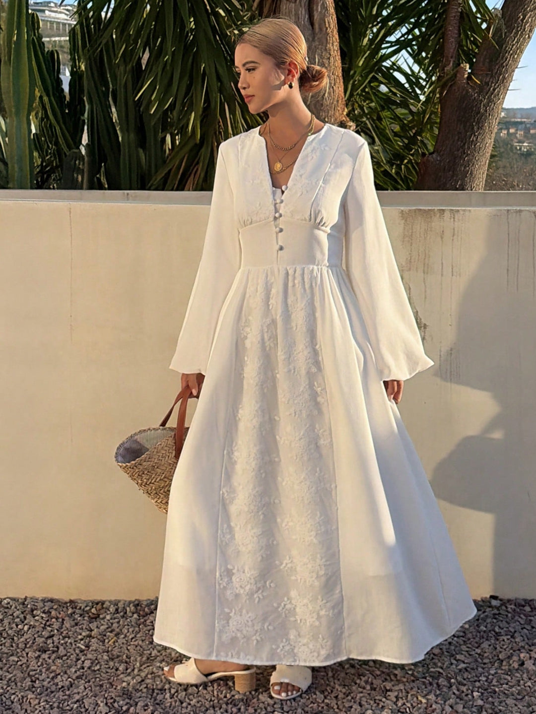 Rochie midi SHEIN, bej