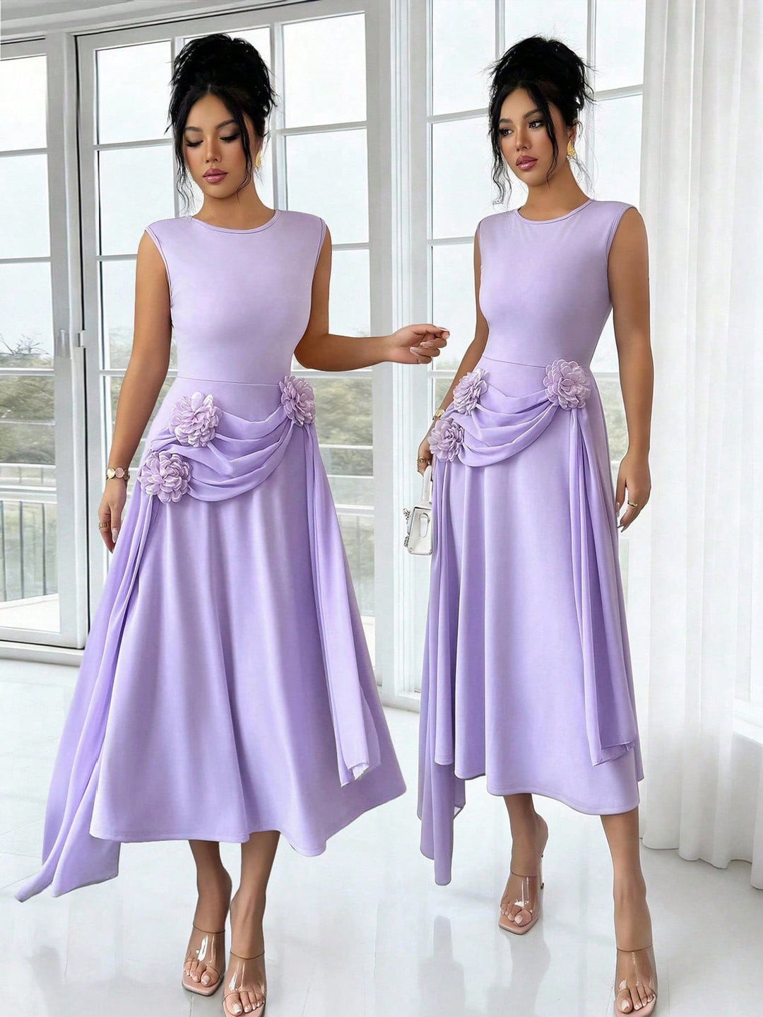 SHEIN midi ruha, lila