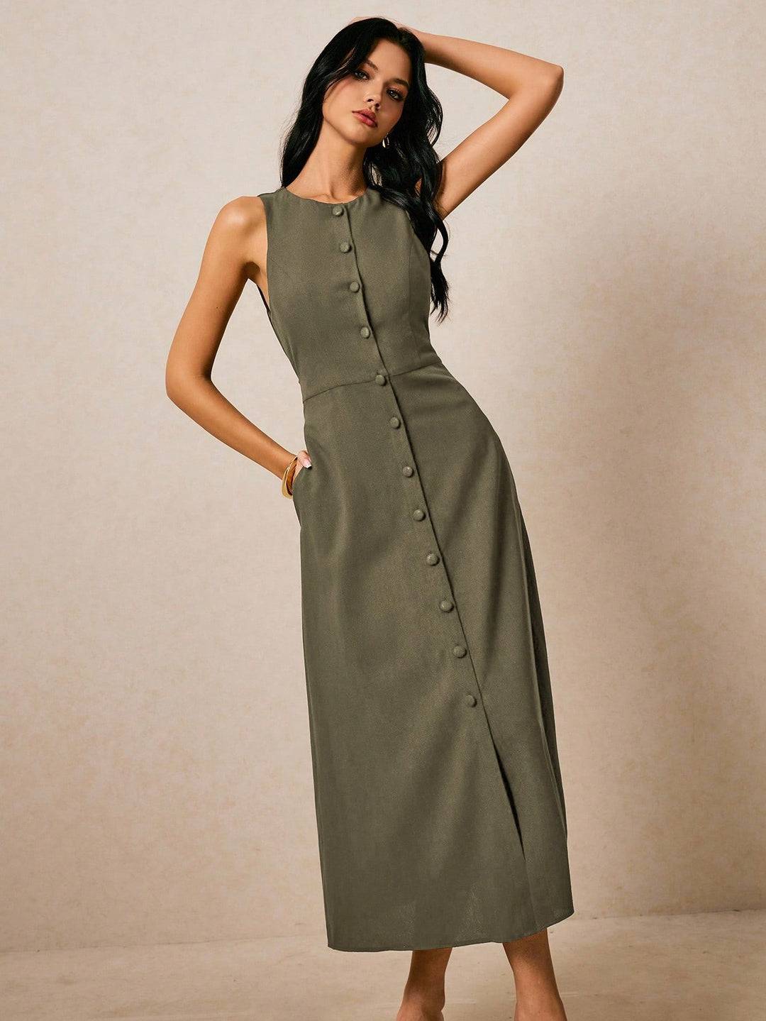Rochie maxi SHEIN, verde