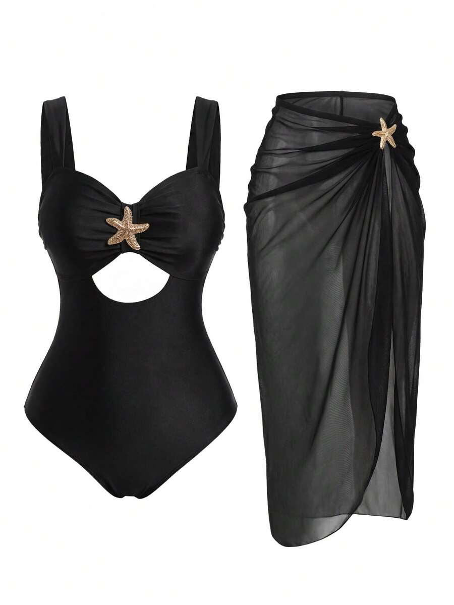 Set costum de baie SHEIN, negru