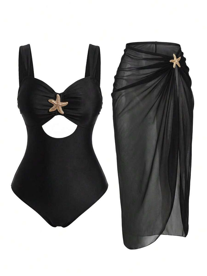 Set costum de baie SHEIN, negru