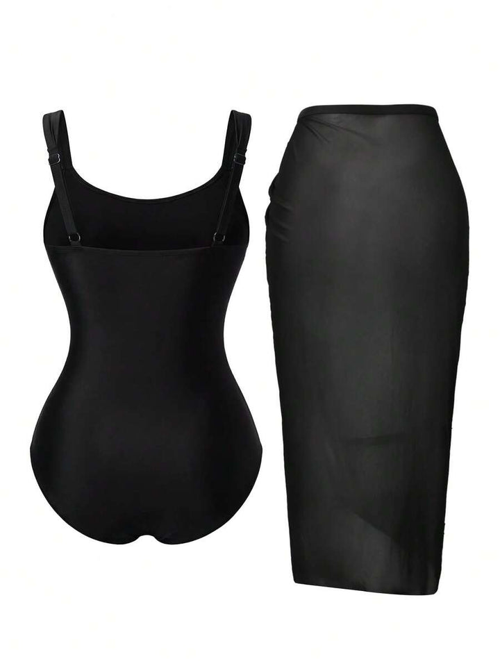 Set costum de baie SHEIN, negru