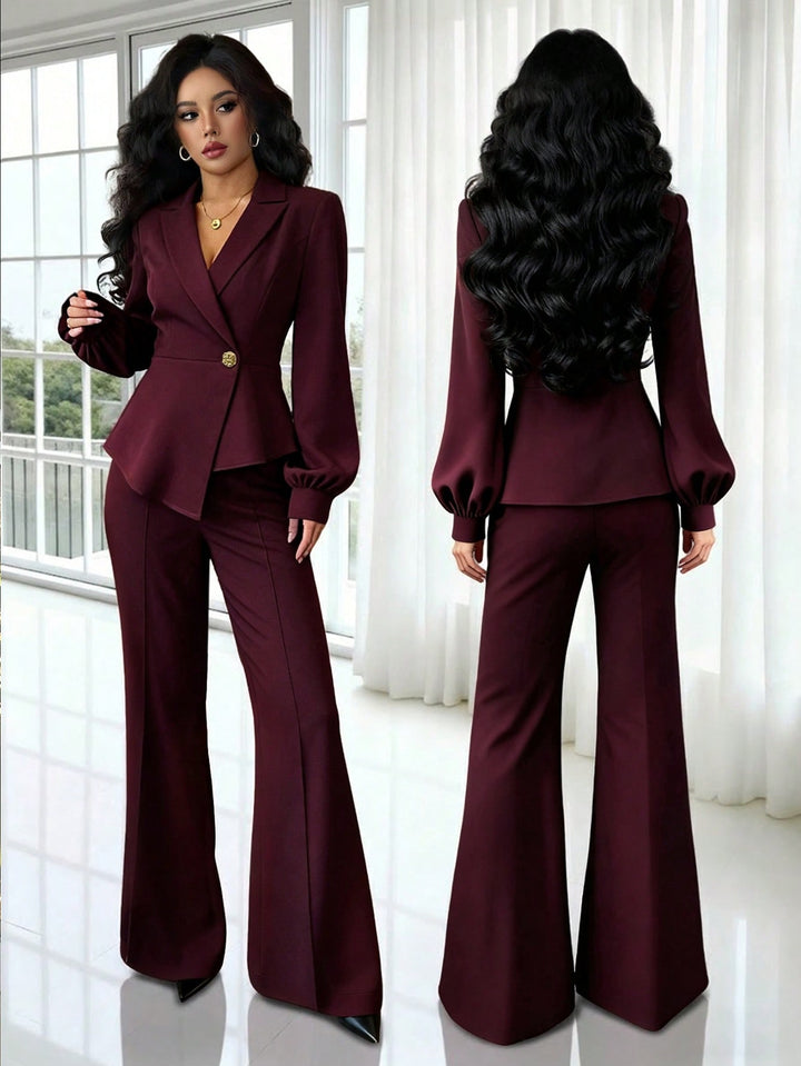 Costum SHEIN, vișiniu