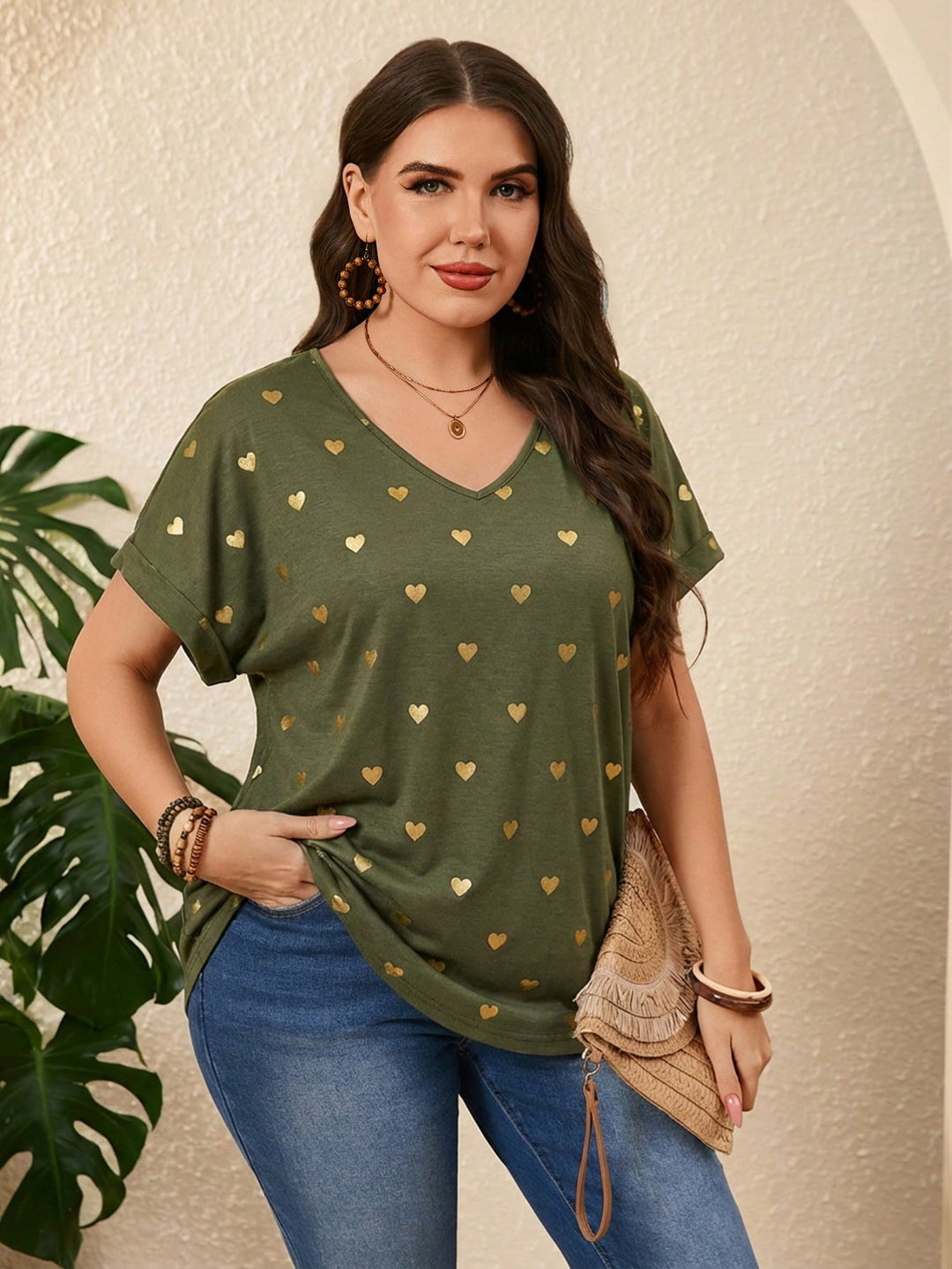 Tricou SHEIN, kaki