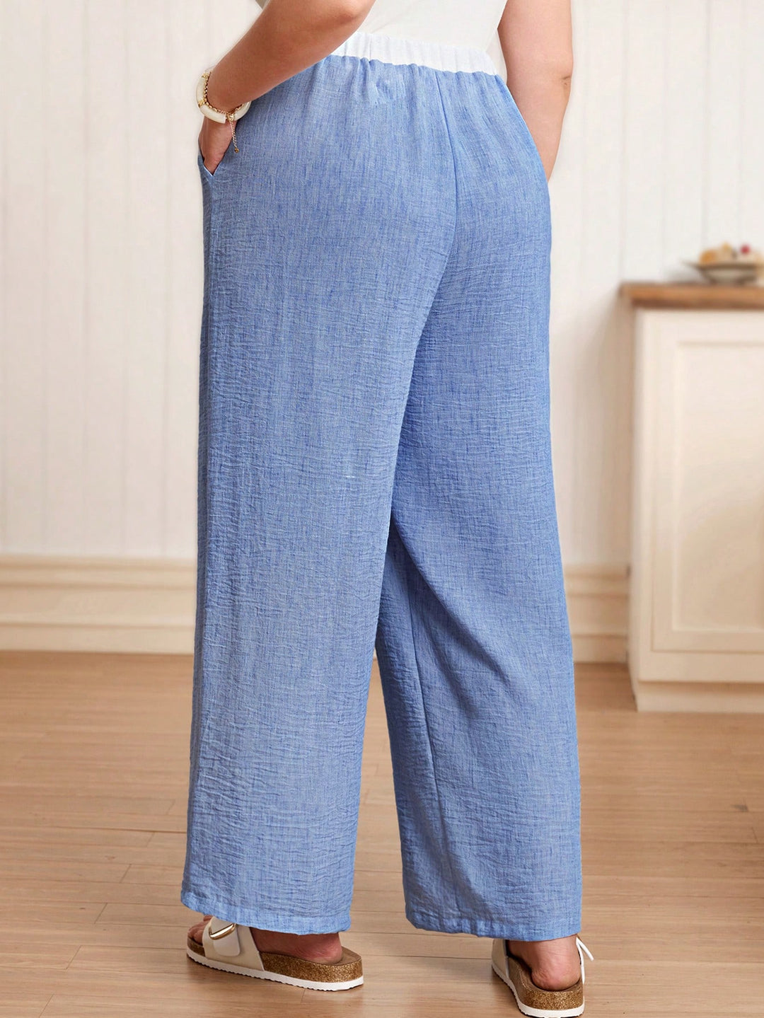 Pantaloni SHEIN, albastru