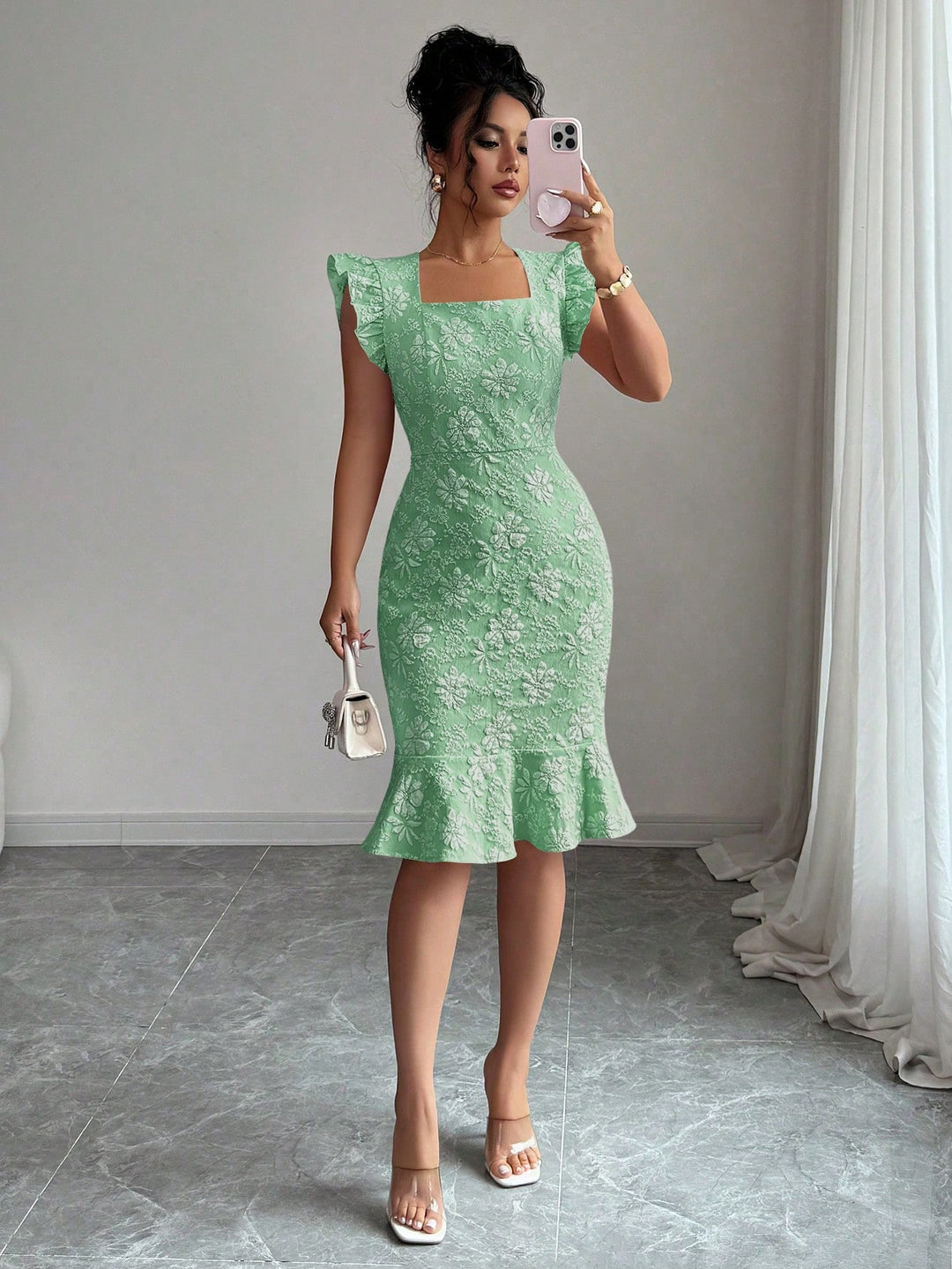 Rochie midi SHEIN, turcoaz