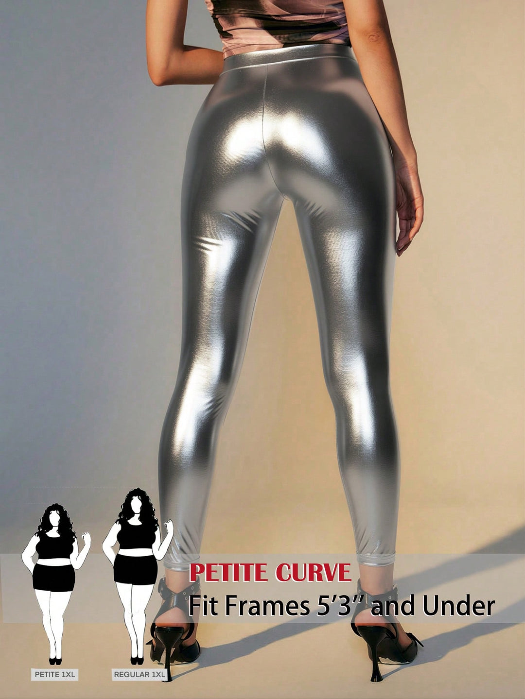 Pantaloni SHEIN, argintiu