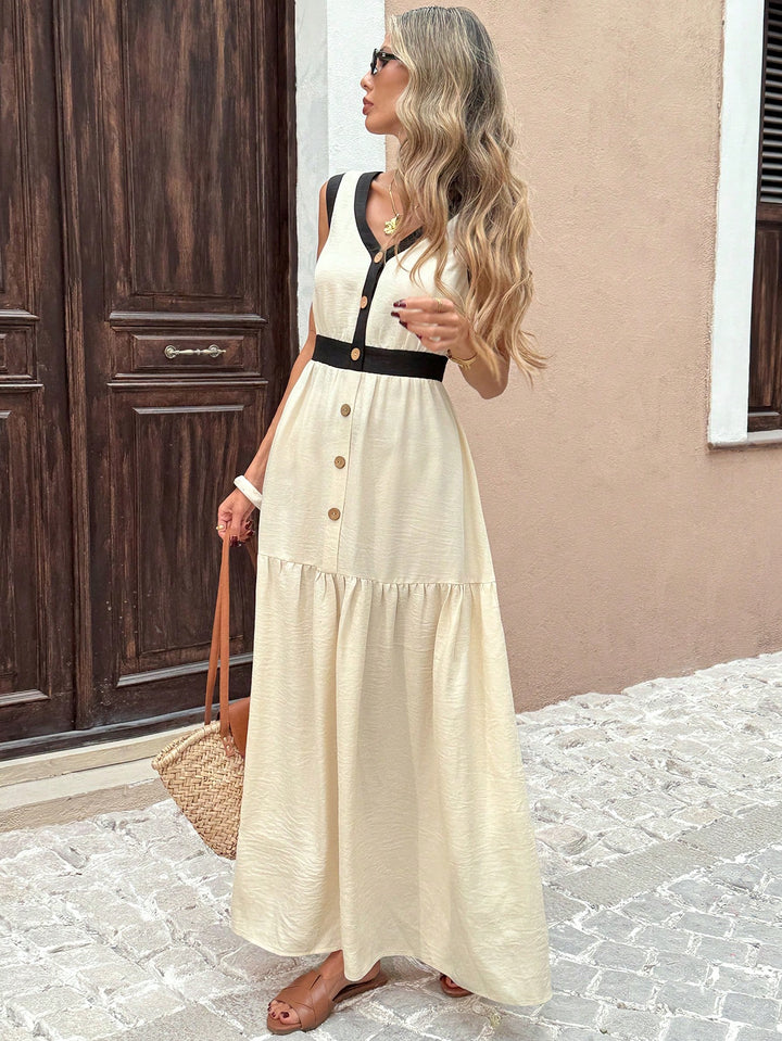 Rochie maxi SHEIN, bej