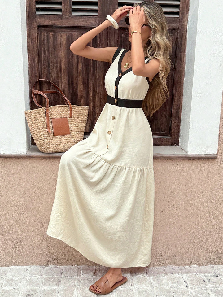 Rochie maxi SHEIN, bej