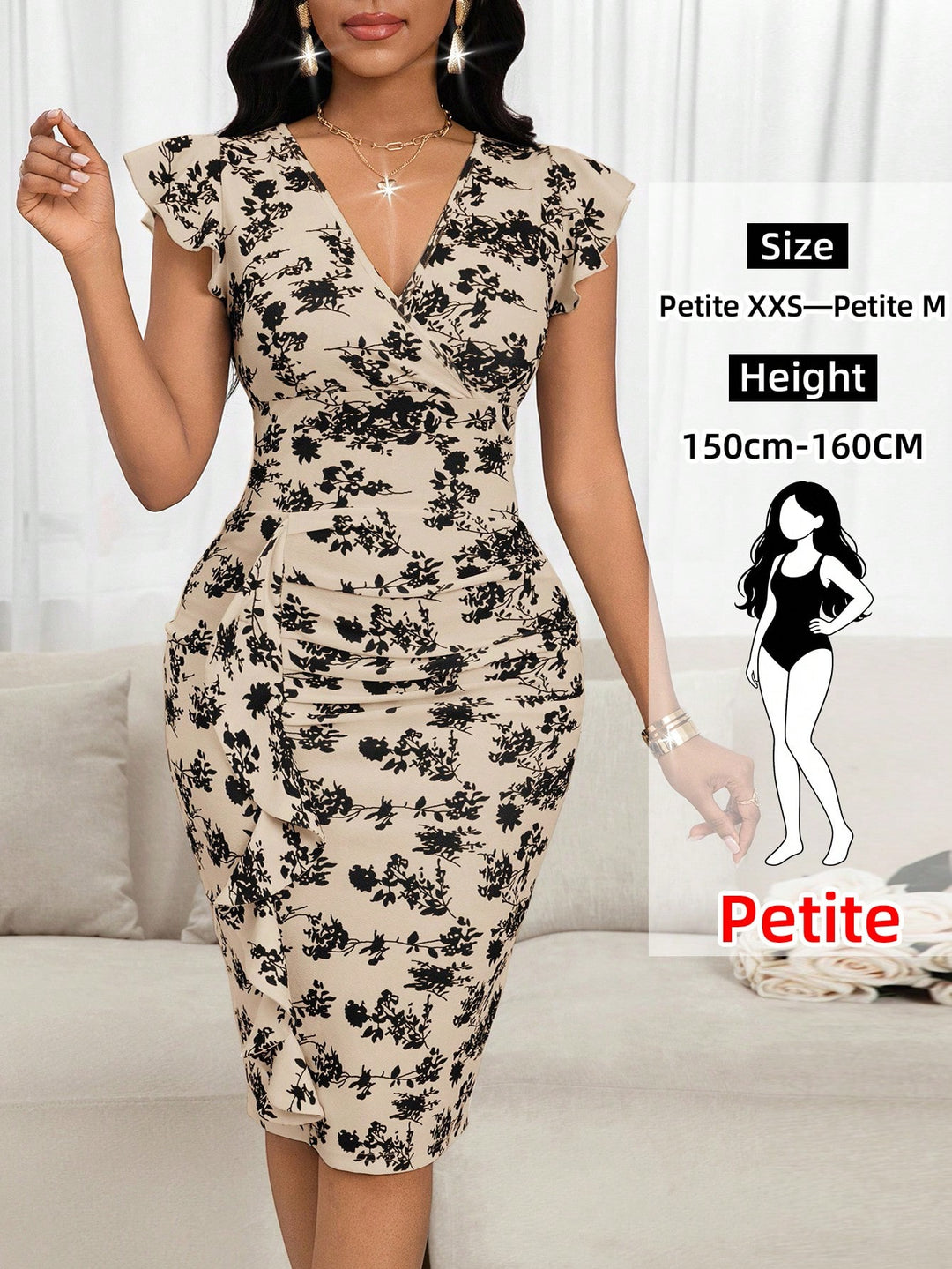 Rochie midi SHEIN, kaki