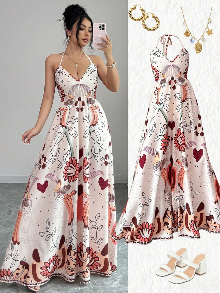 Rochie maxi SHEIN, portocaliu