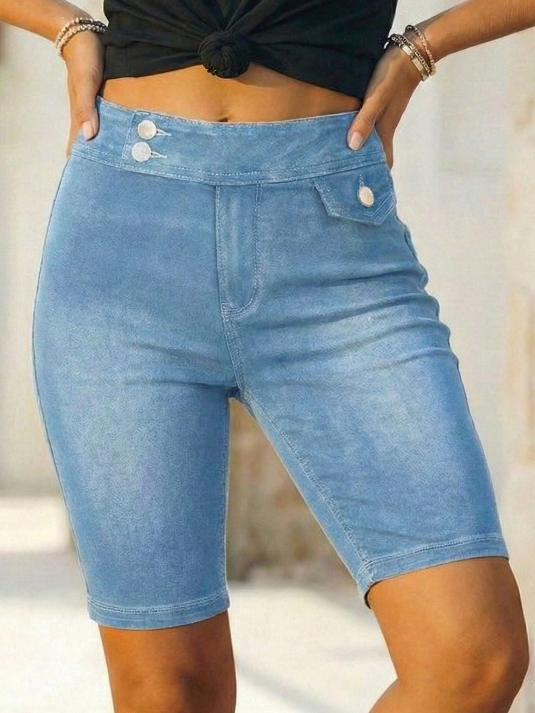Pantaloni scurți SHEIN, albastru