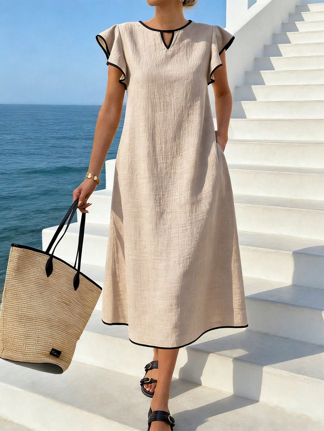 SHEIN maxi ruha, bézs