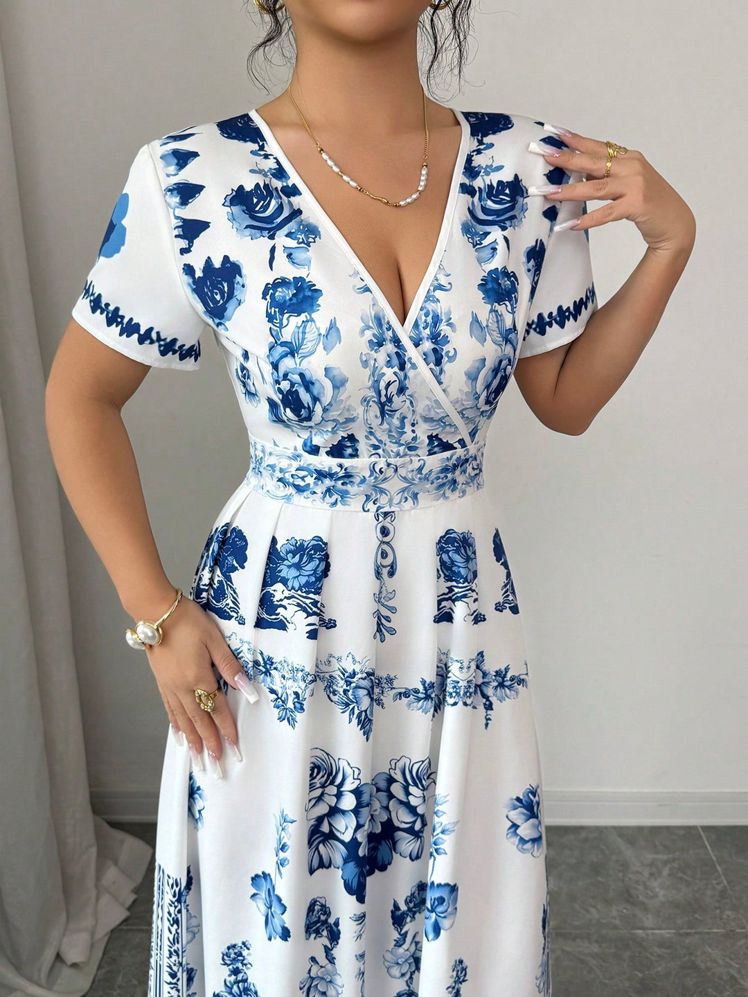 SHEIN maxi ruha, kék