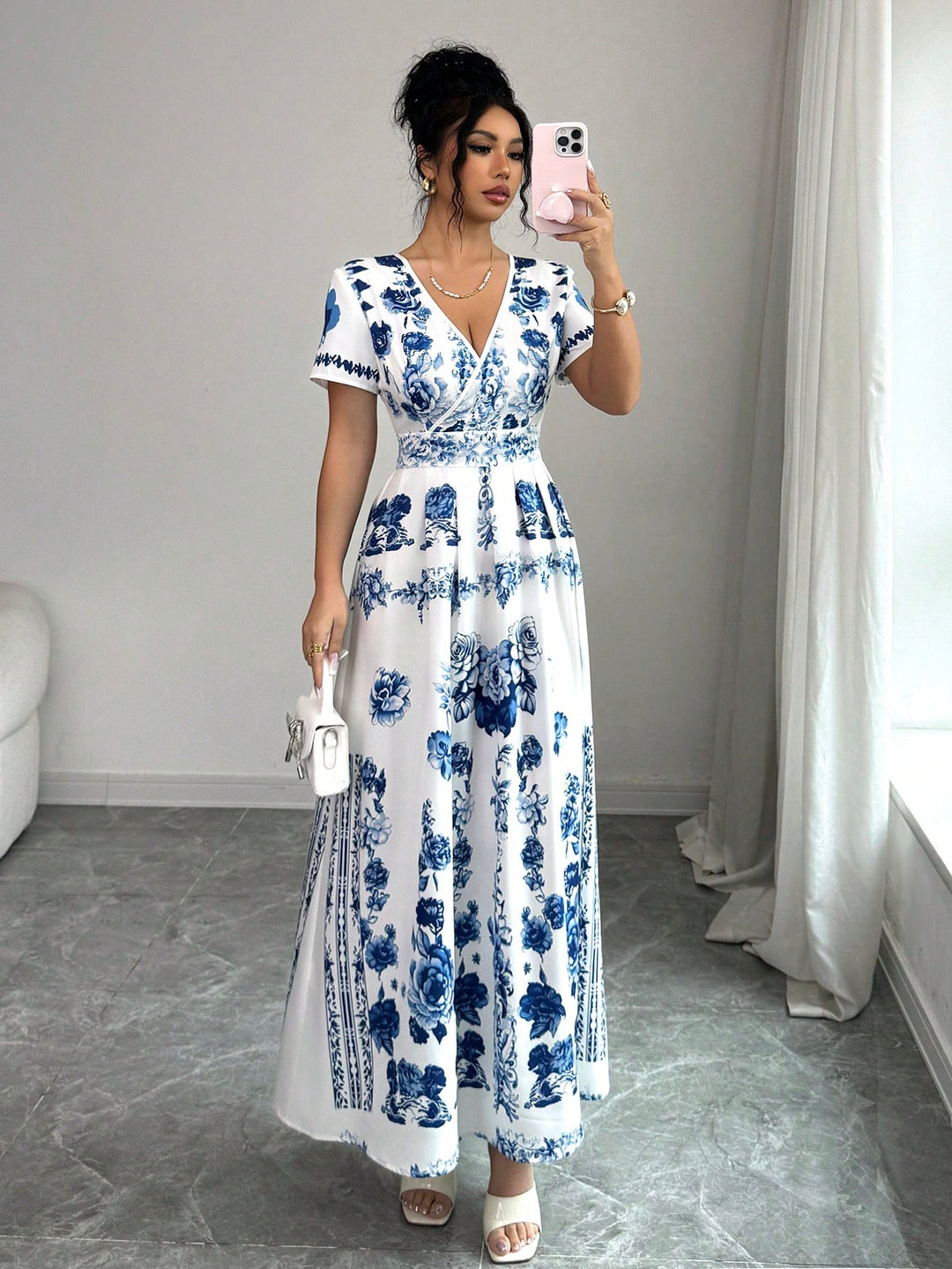 SHEIN maxi ruha, kék