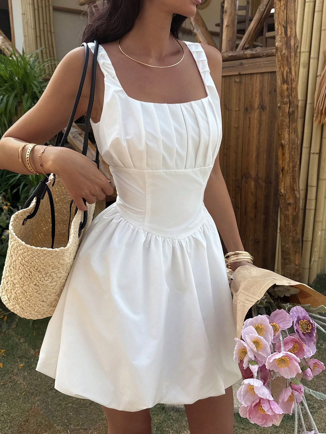 Rochie scurtă SHEIN, alb