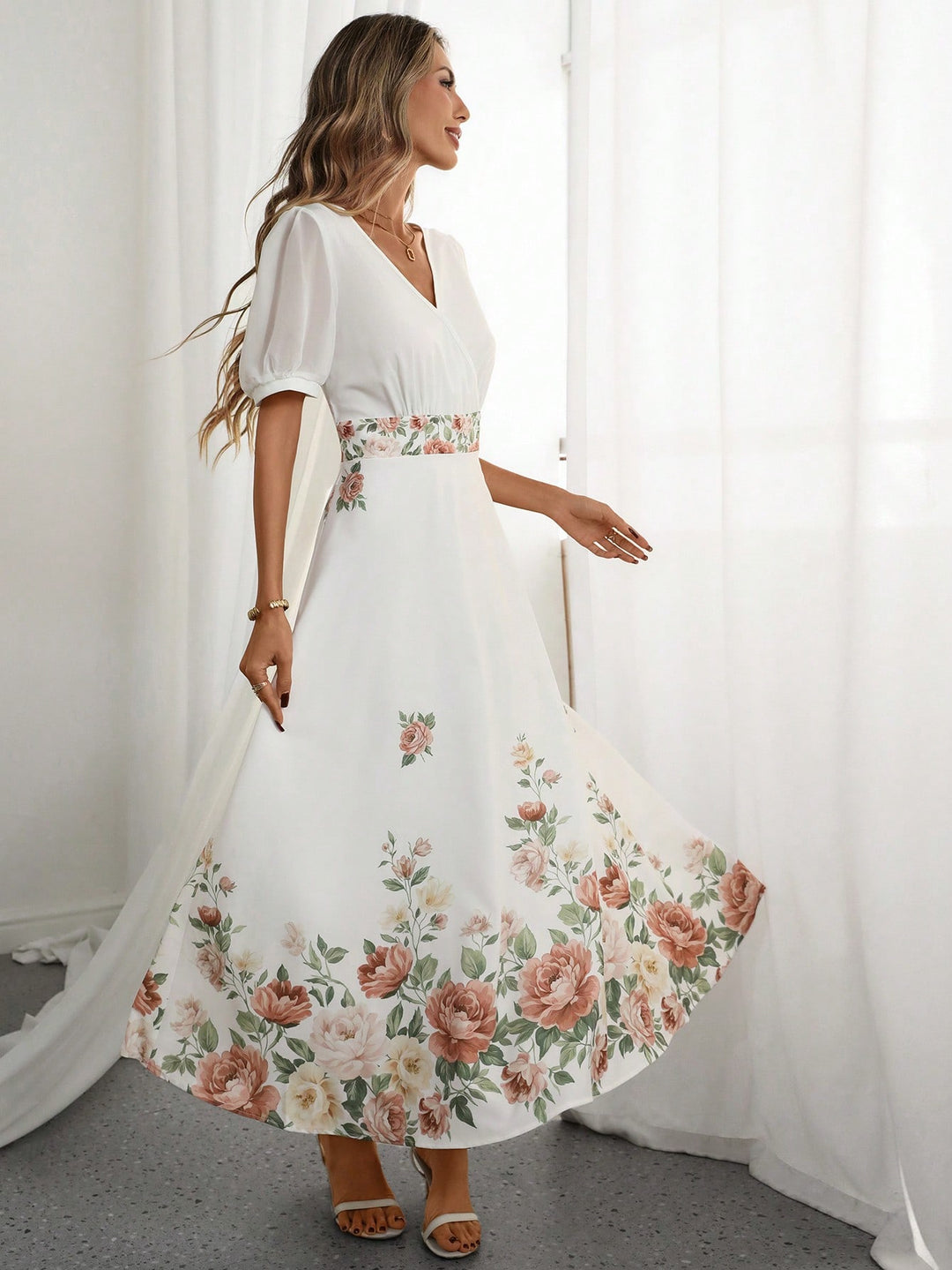 Rochie maxi SHEIN, alb