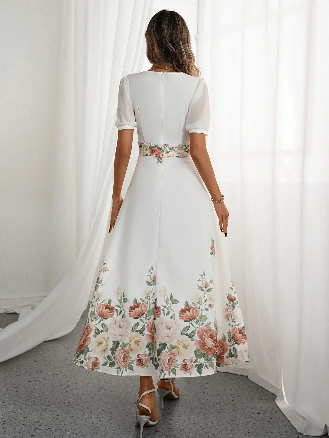 Rochie maxi SHEIN, alb
