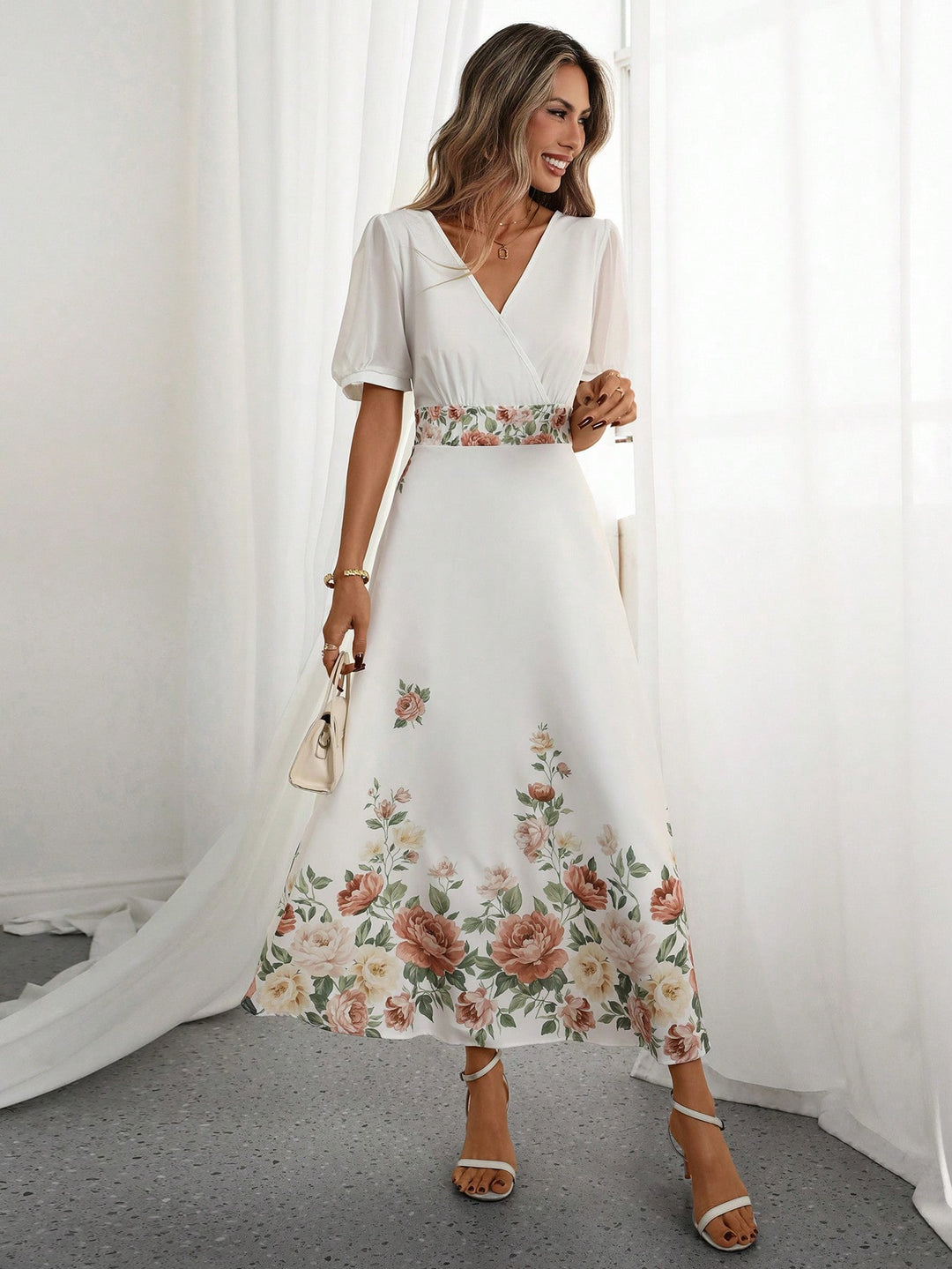 Rochie maxi SHEIN, alb
