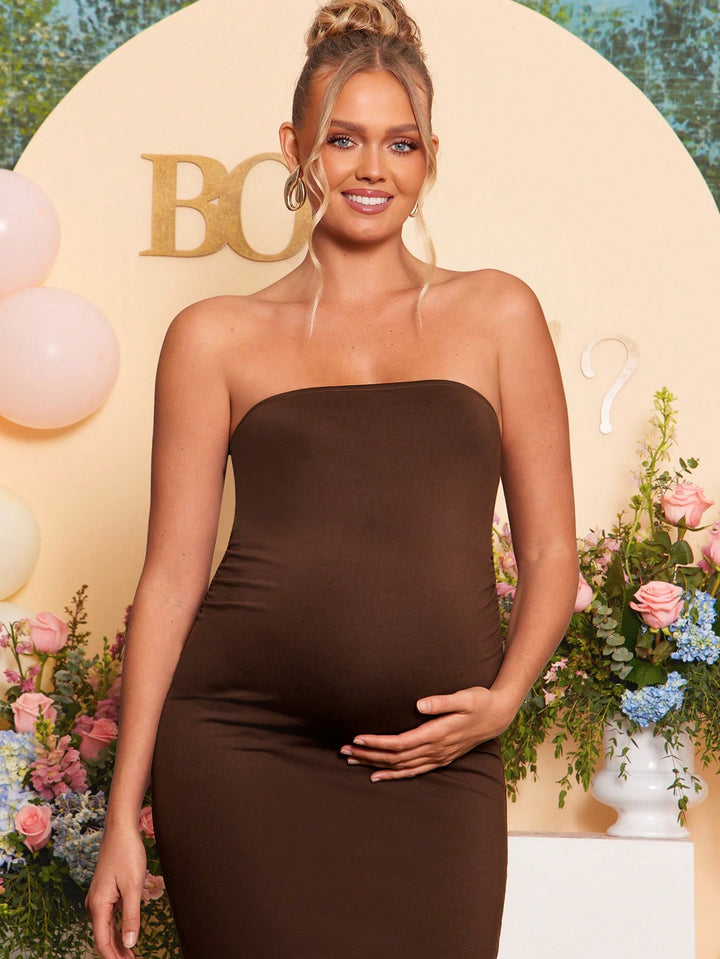 Rochie midi SHEIN, maro