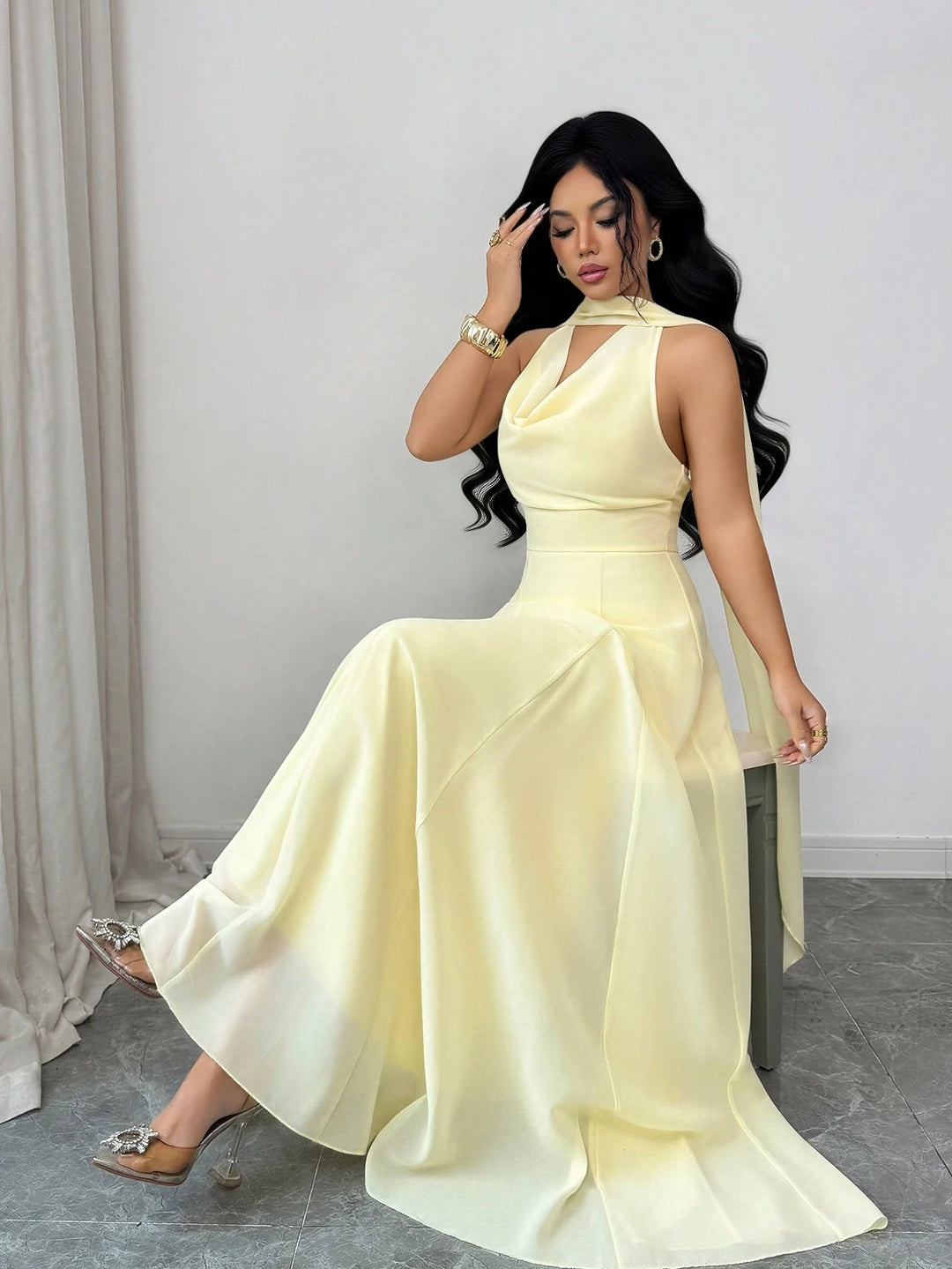 Rochie maxi SHEIN, galben