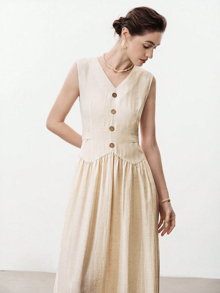 Rochie maxi SHEIN, bej