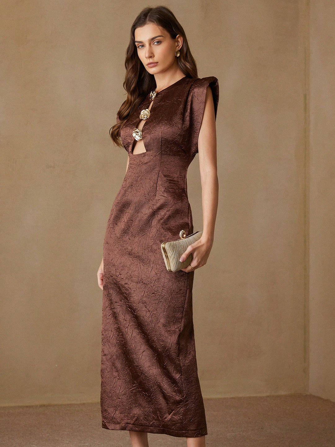 Rochie maxi SHEIN, maro