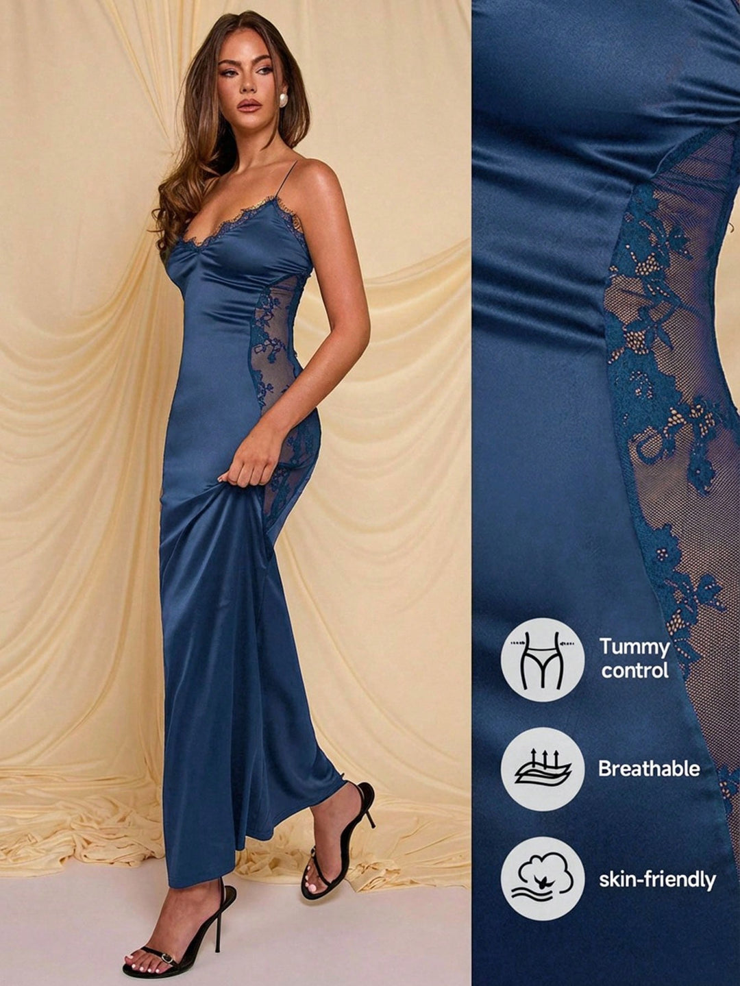 SHEIN maxi ruha, kék
