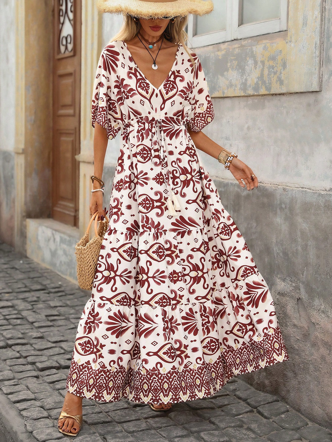 Rochie maxi SHEIN, maro