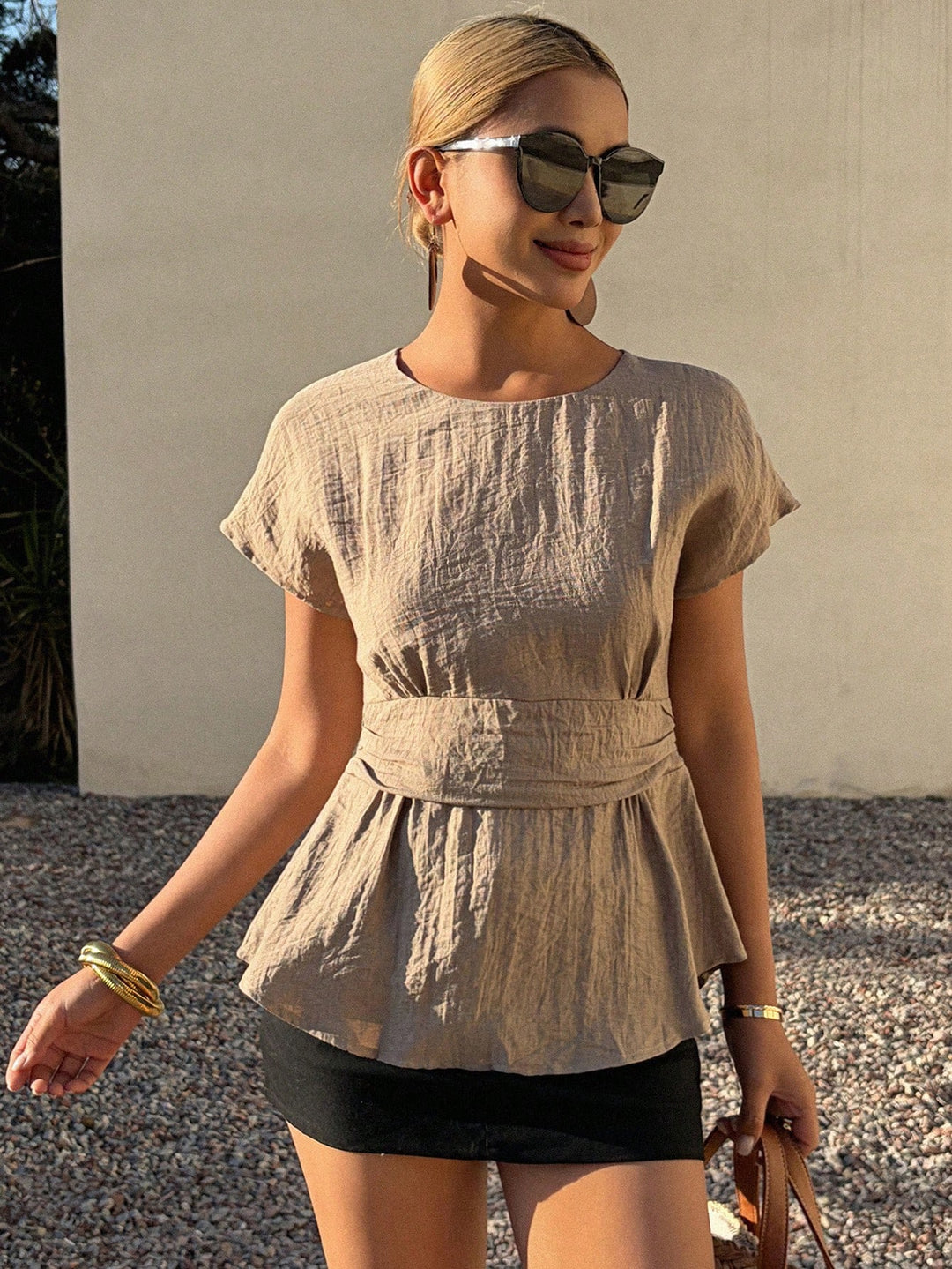 SHEIN blúz, khaki