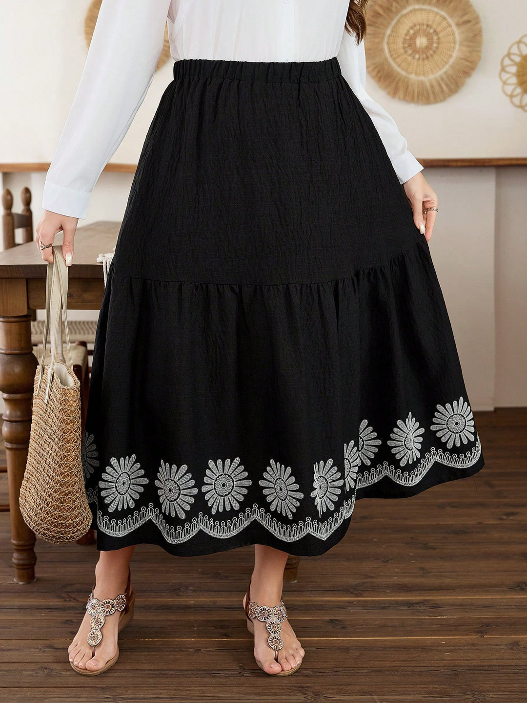 Fustă maxi SHEIN, negru