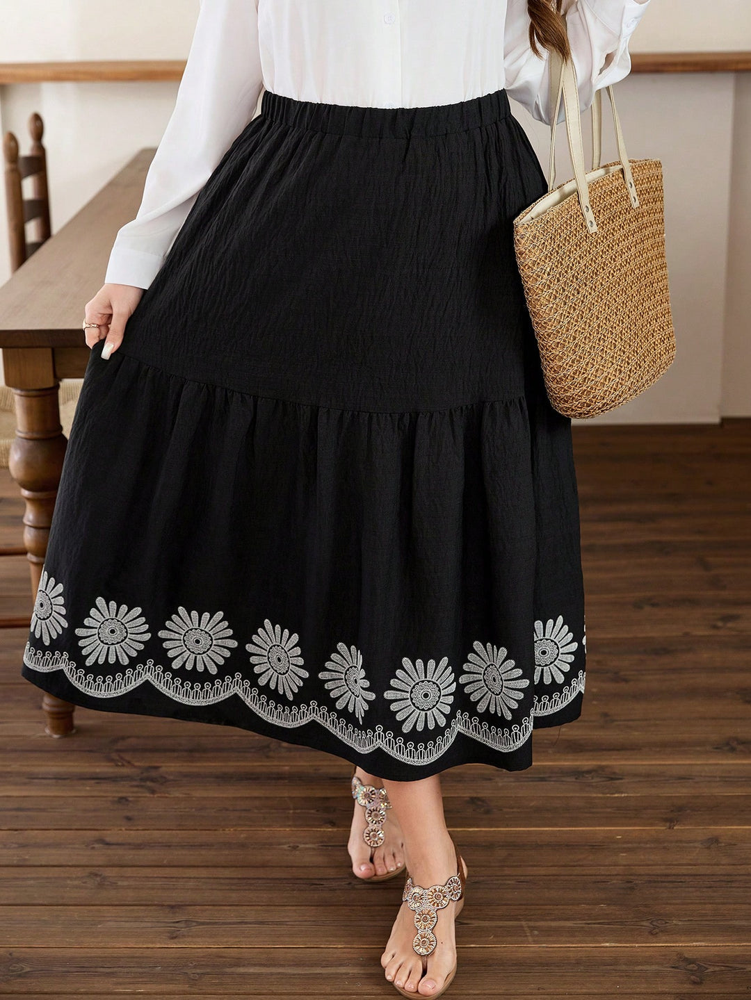Fustă maxi SHEIN, negru