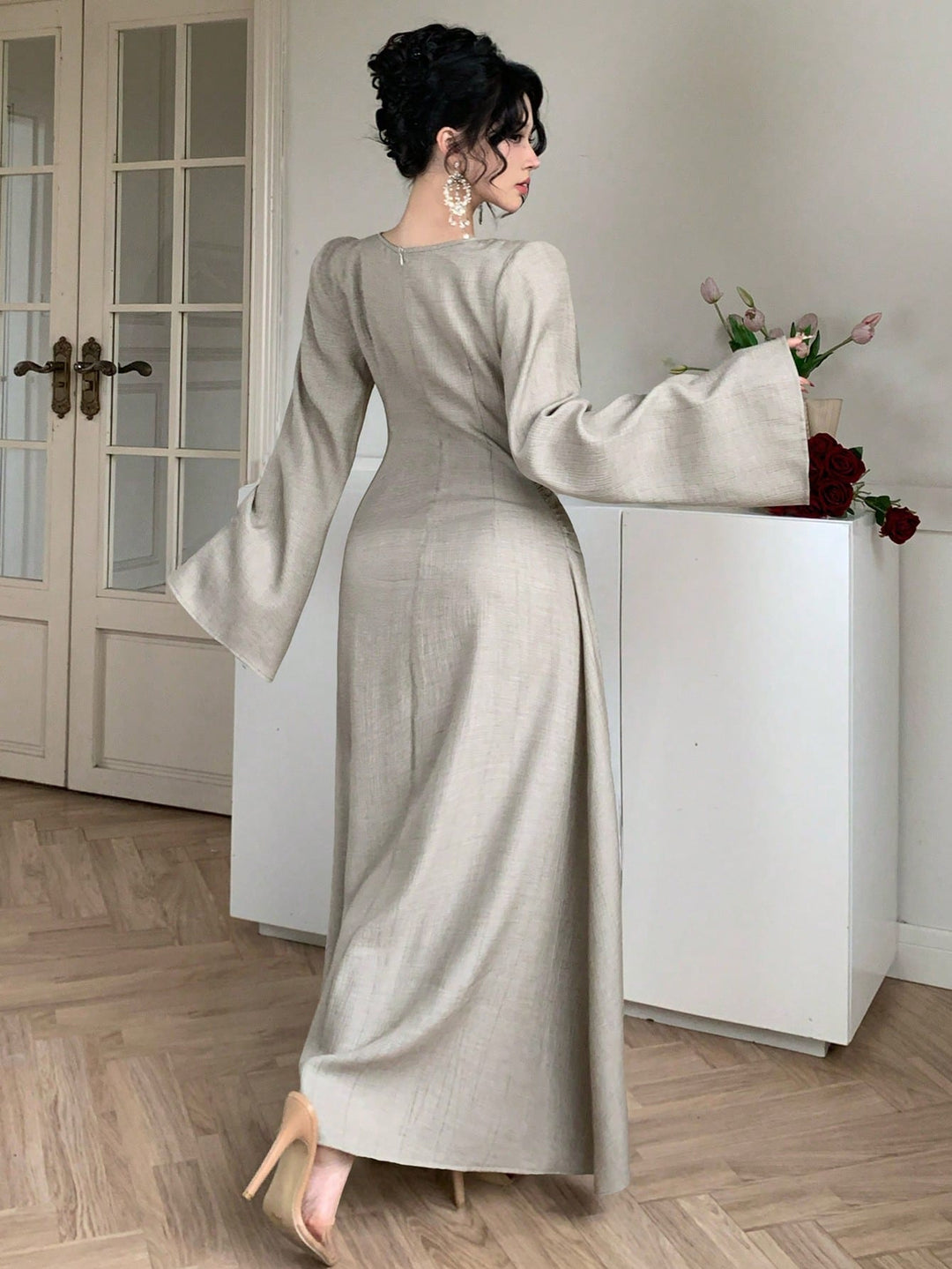 Rochie maxi SHEIN, bej