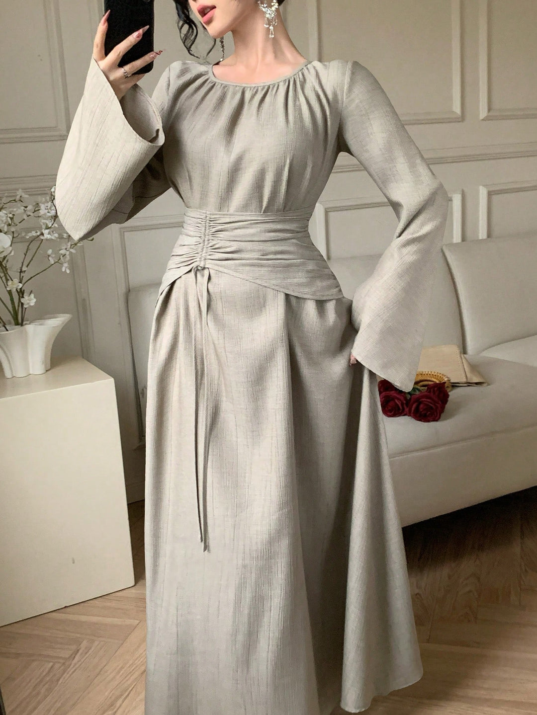 Rochie maxi SHEIN, bej
