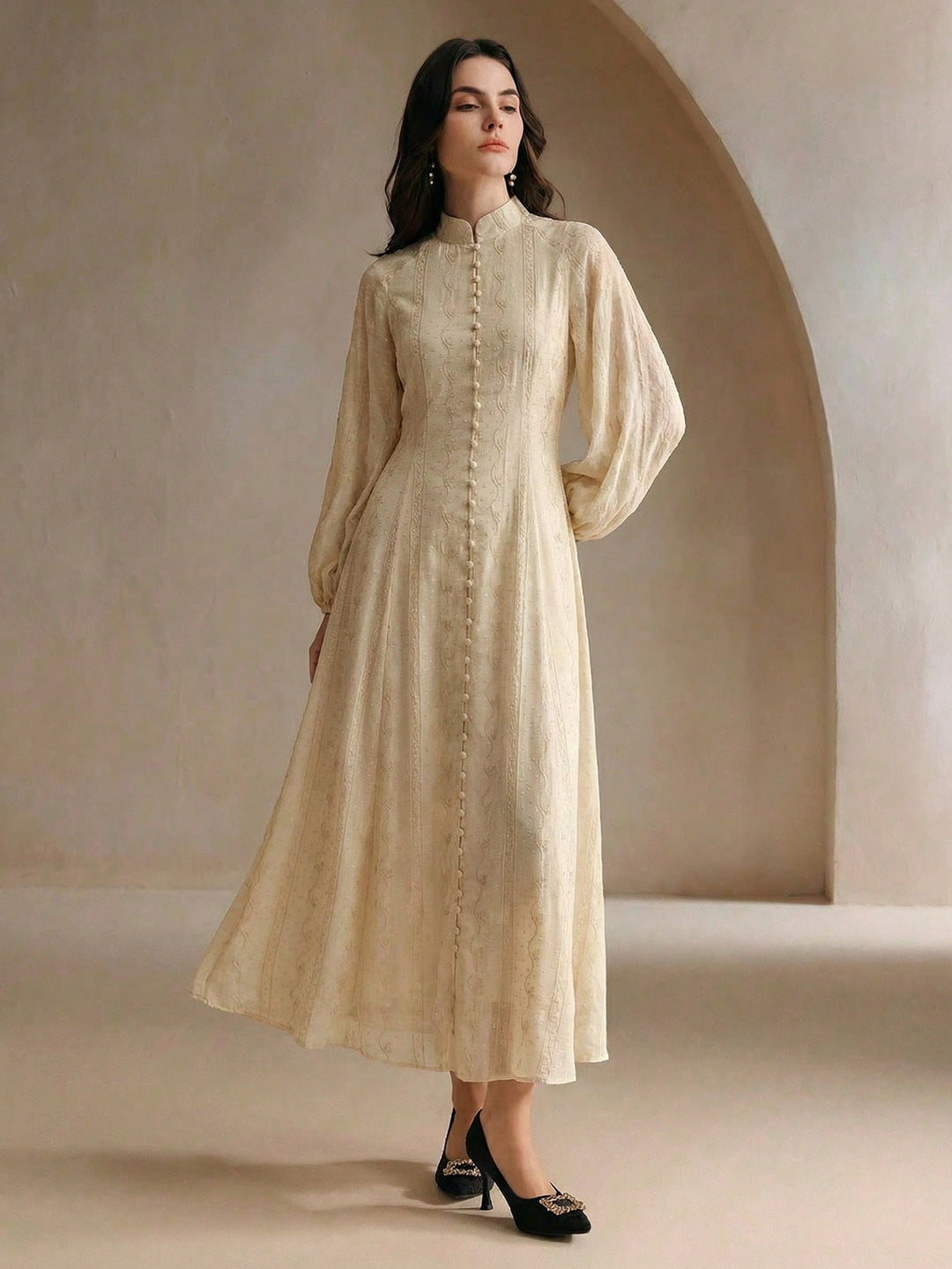 Rochie maxi SHEIN, bej