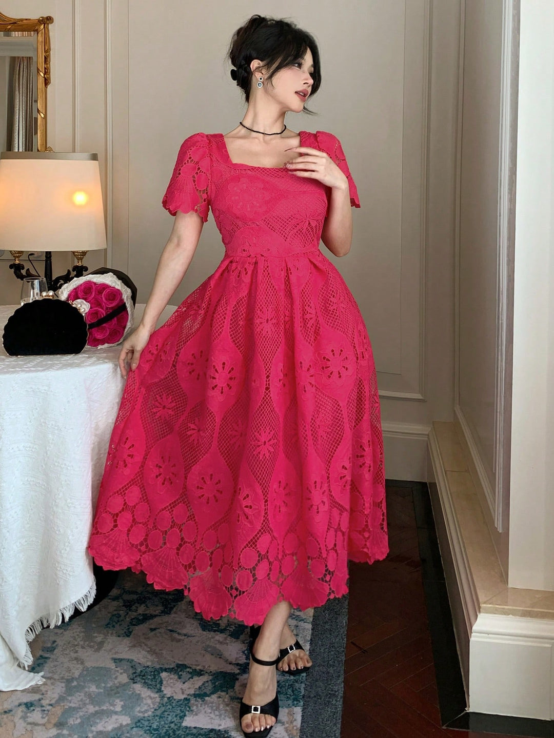Rochie maxi SHEIN, roz
